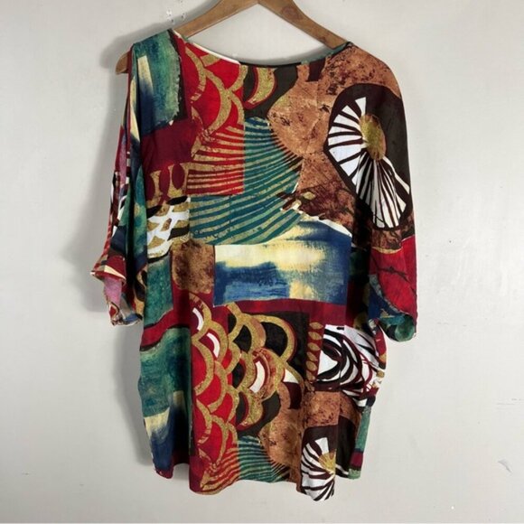 Jams World “Merlot” Slitted Sleeve Women’s Blouse Made in Hawaii Size Medium - Picture 2 of 10